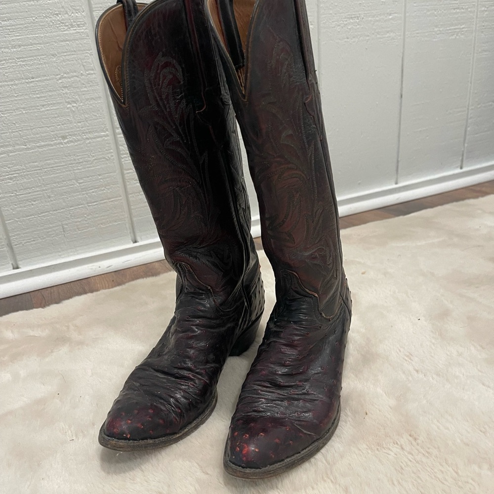 Vintage Lucchese Ostrich Ladies Cowboy Boots